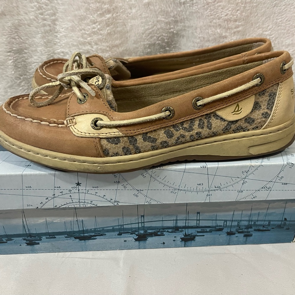Sperry Women's Angelfish Leopard Print Boat Shoes